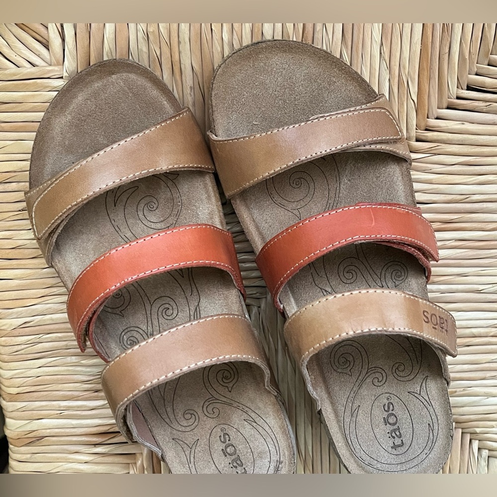 Taos footwear Triple Play Tan Multi Women’s 5 - 5.5 EU36 Sandals Velcro - Picture 6 of 13